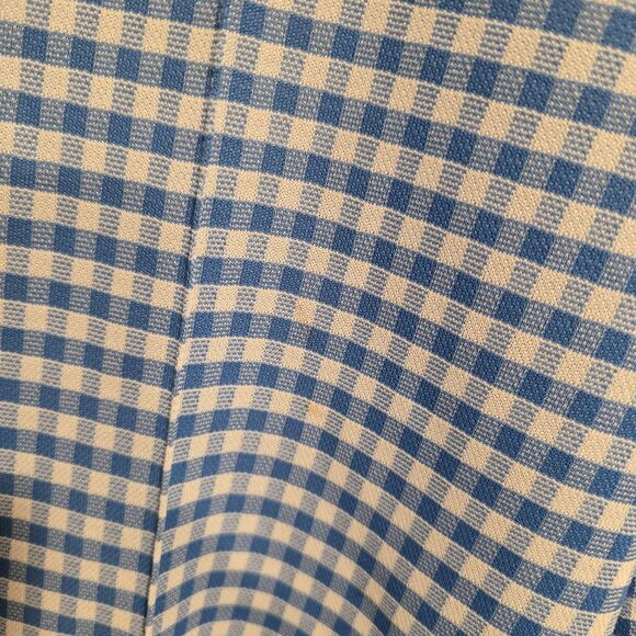 True Vintage 70s Sears Pants Womens 18 Wide Leg Blue Gingham Plaid Leisure USA - Picture 6 of 11